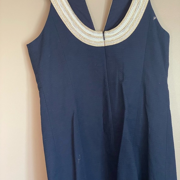 Lilly Pulitzer Navy Dress with Gold Embellishments - Picture 7 of 8